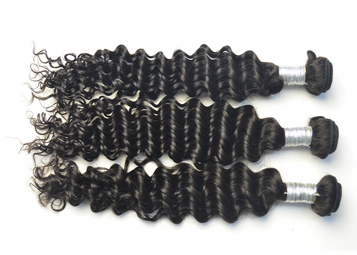 1B Color Deep Wave Peruvian Virgin Hair Extensions Raw Unprocessed
