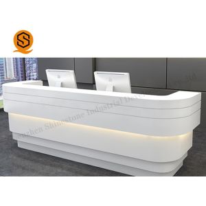 ODM Led Solid Surface Reception Desk Office Receptionist Furniture Joints