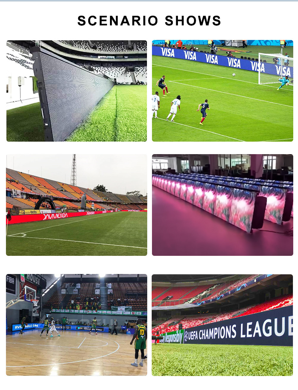 Full Color Advertising Football Stadium Perimeter LED Screen Display P6.67 P8 P10