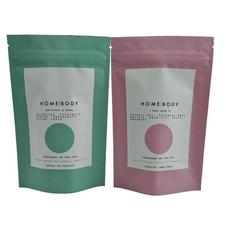 Matte Oem Custom Printed Bath Salts Packaging Zip Lock Bath Salt Body Scrub Standing Pouch Packaging Bags Stand Up Bags