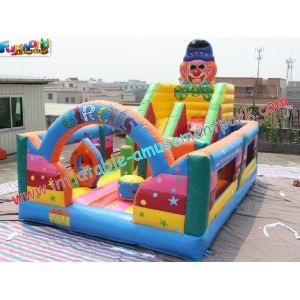  Beautiful Clown Inflatable Bouncy Slide Waterproof With CE / EN14960 Manufactures