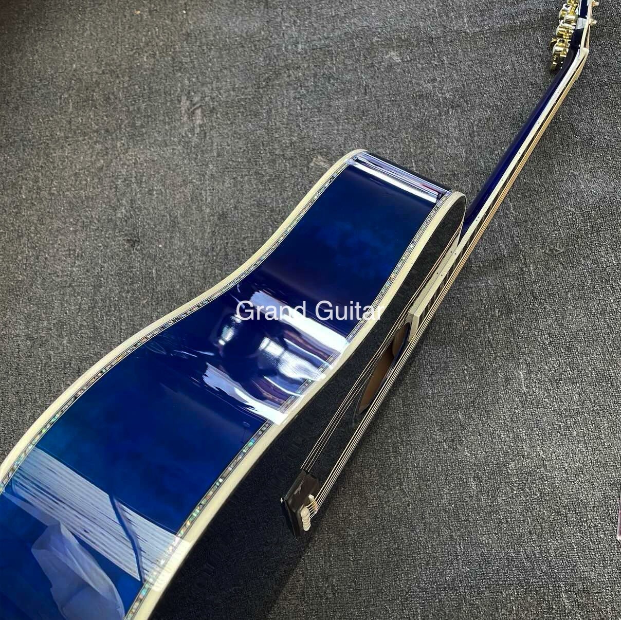 Custom GB-Viper Blue Dove Acoustic Guitar 41 Inches D Body Abalone Inlay Binding