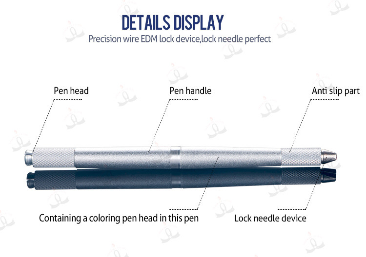 Metal Permanent Makeup Manual Tattoo Pen Multifunctional Red , Gold , Silver