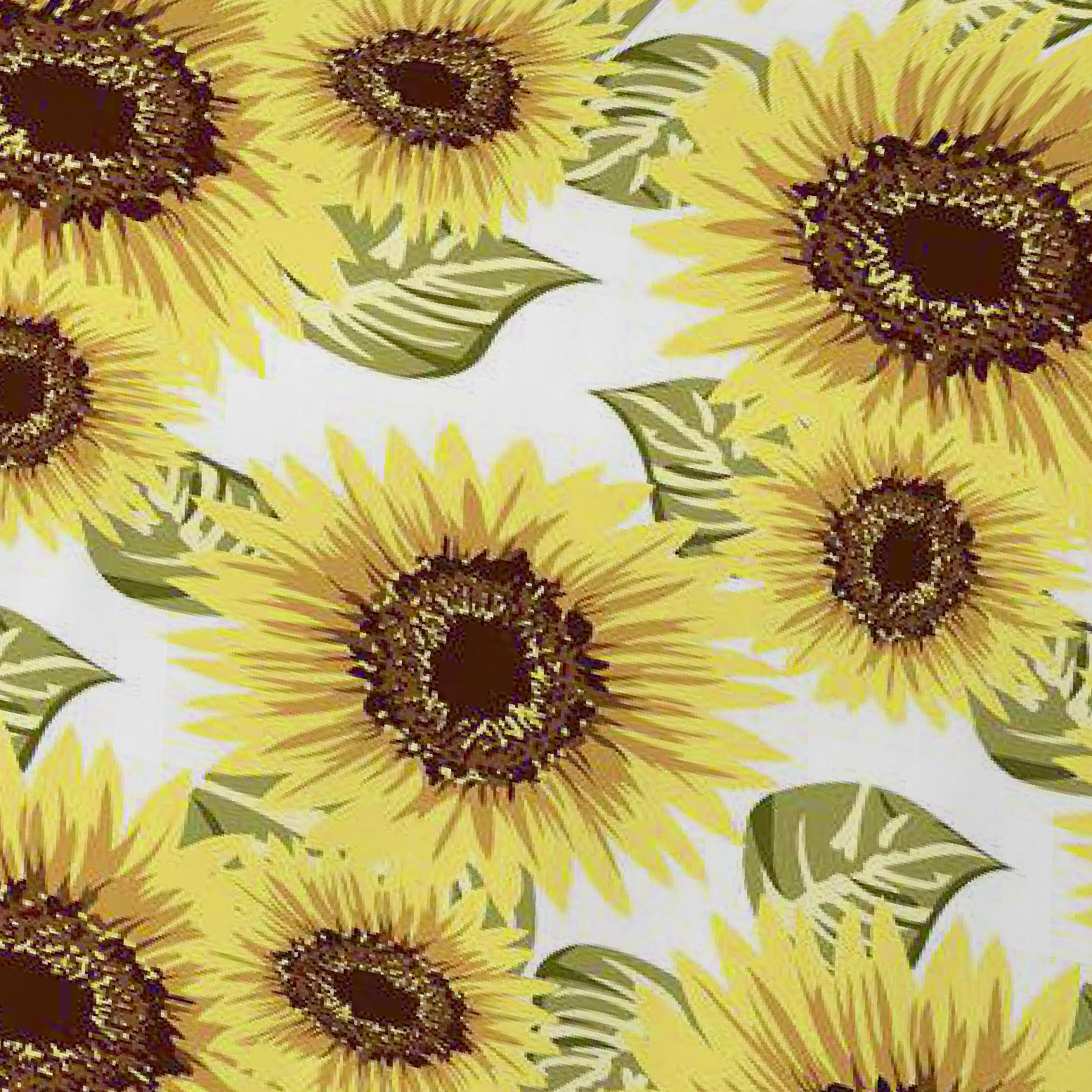 Home 100% Polyester Yellow Floral Print Bedding Set with 2 Curtains 8 Pieces