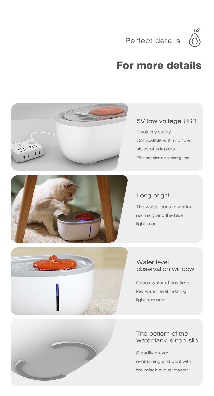 Dog Water Fountain Dispenser Pet Avocado Shaped Water Fountain 2000 ml Food grade