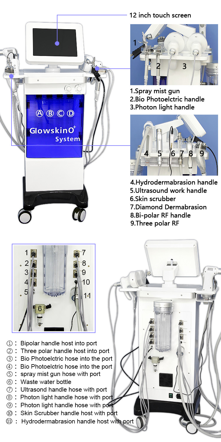 OEM 11 In 1 Hydra Dermabrasion Machine Hydrofacial Equipment For Beauty Salon