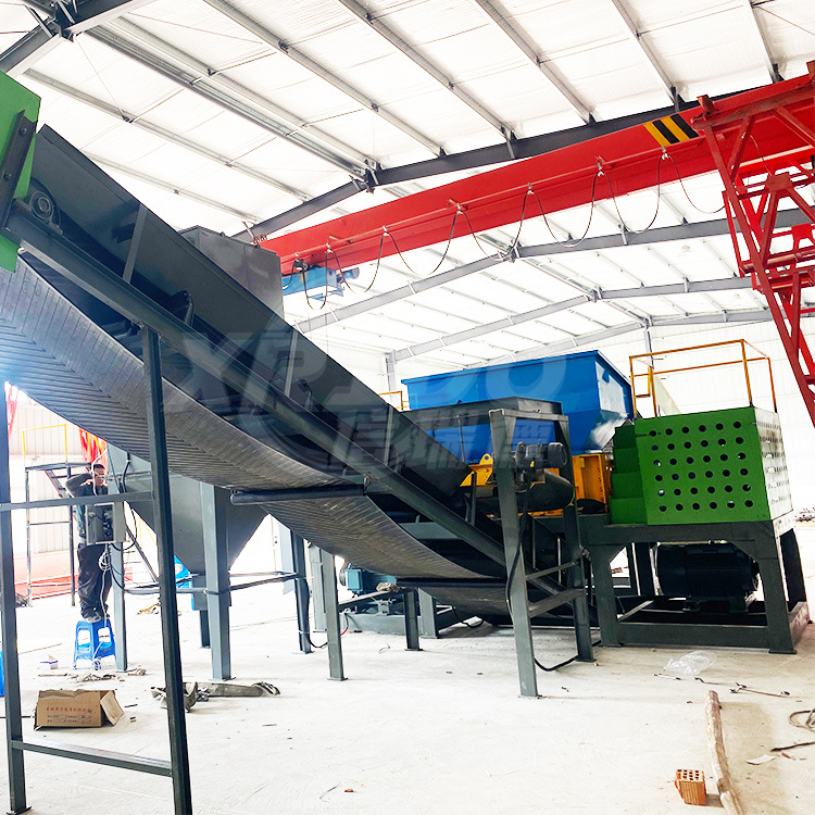 1000-5000 Kg/h Heavy Double Shaft Metal Bucket Iron Aluminum Car Steel Crusher Crushing Shredding Machine