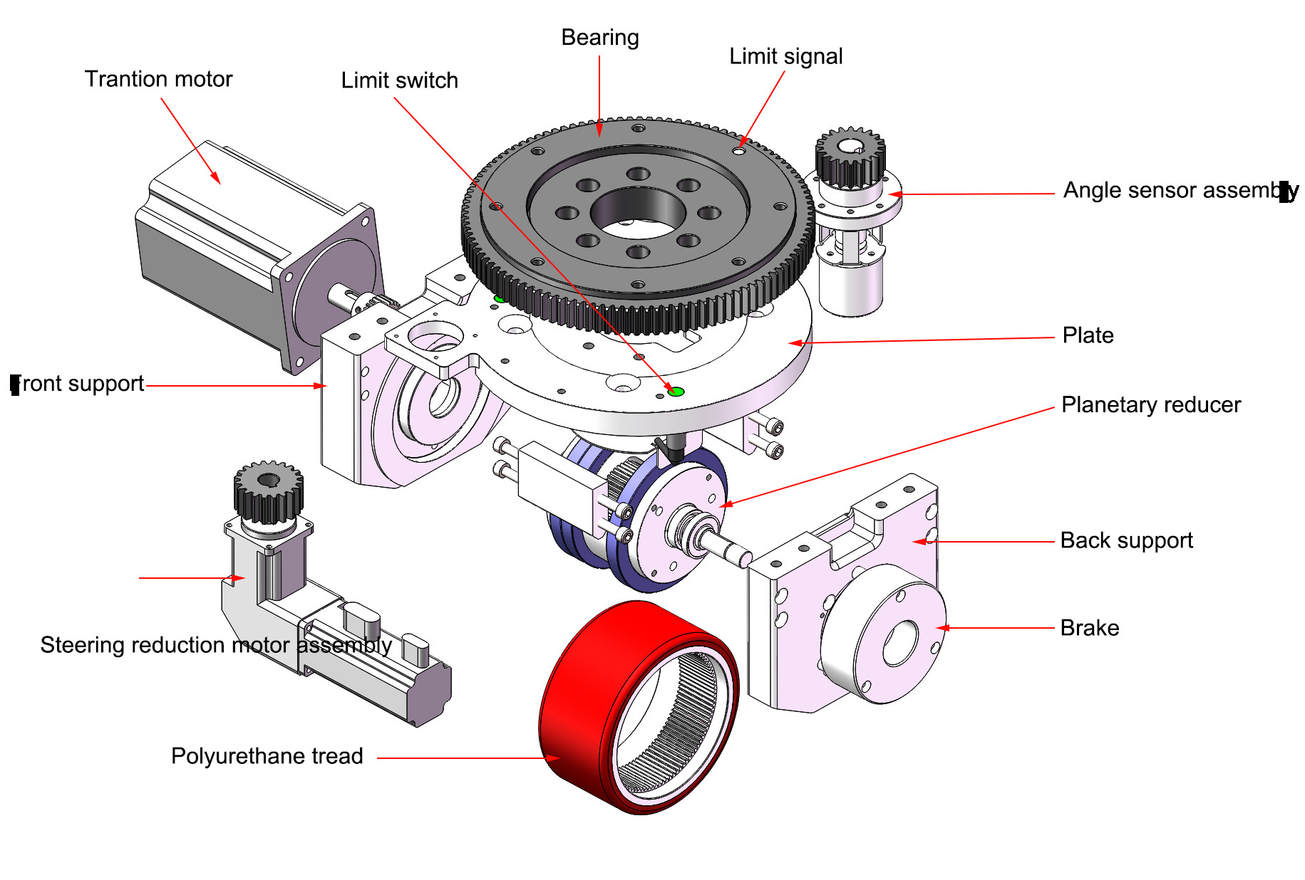 Industrial 500W AGV Drive Wheel Motor For Automation Equipment