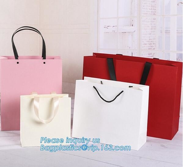 Luxury paper bags with handles Different Sizes,250gsm art paper shopping carrier bag custom printing with handle rope