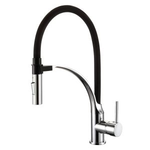 China Curved Bracket Magnetic Pull Down Kitchen Faucet on sale