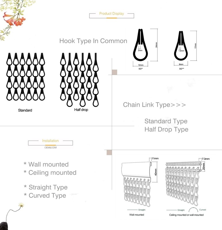 Aluminium Chain Metal Mesh Curtain Used For Architecture Decoration