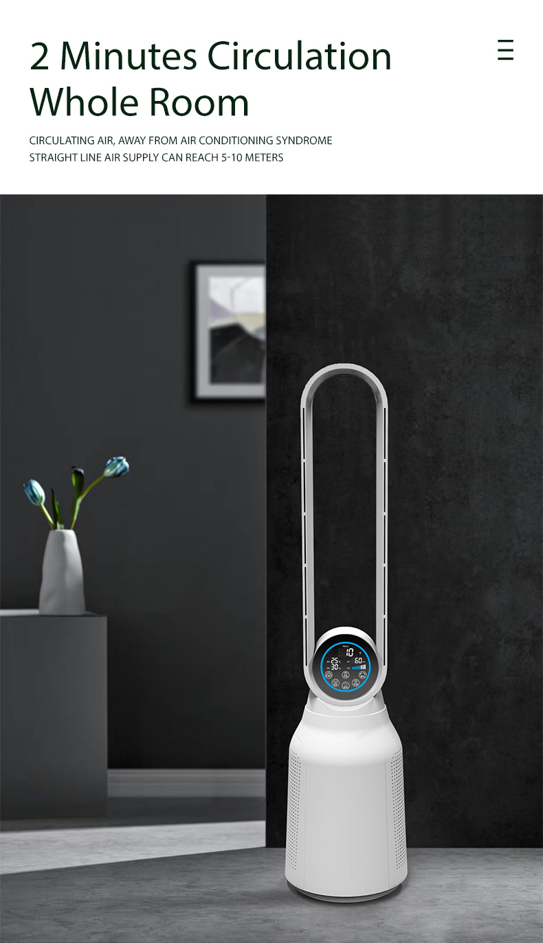 HOMEFISH Household Air Purifier Air Cooling Oscillate Purifier Fan 150m3/H