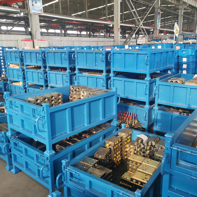 Material Box Warehouse Storage Pallet Box Storage Mesh Bins Customized Powder Coating