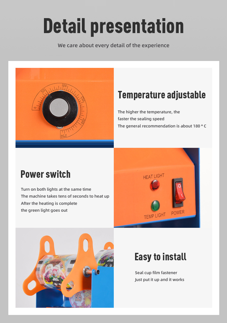 High Cost Performance Adjustable Cup Sealing Machine for Automatic Milk Tea Cup Sealer