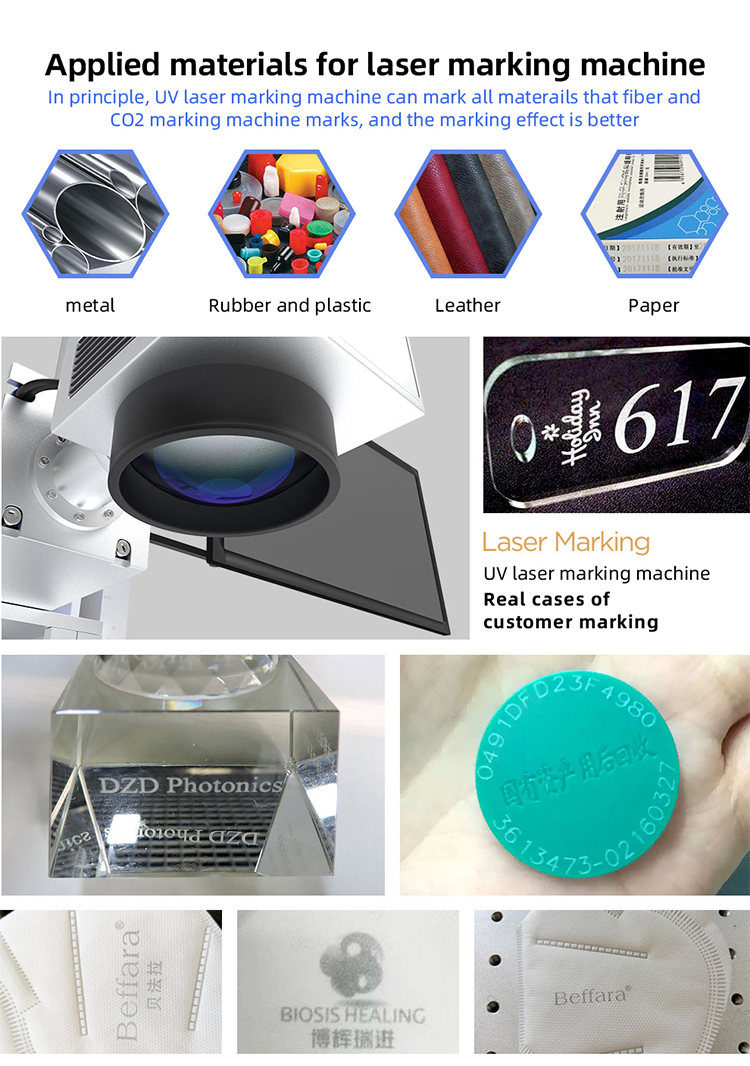 Touch Screen Computer Flying Fiber Laser Marking Machine Air Cooling