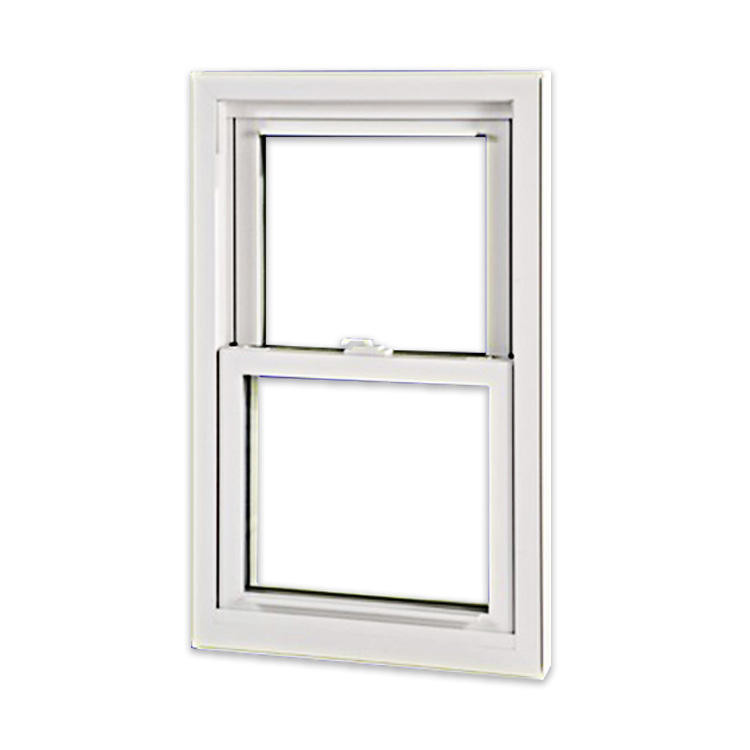 White PVC Double Hung Windows Heat Insulation UPVC Profile Windows ODM