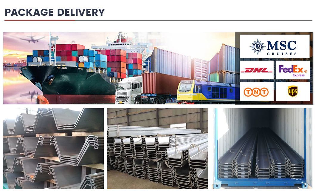 Hot Rolled 400*100*10.5 U-Shape Steel Sheet Pile S275 S355 Mild Low Carbon Steel Sheet Pile for Sale Factory Price