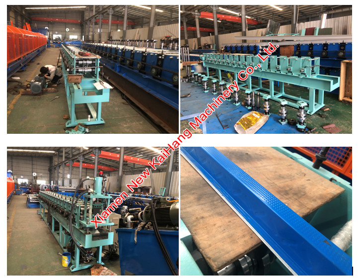 Galvanized Steel T Shaped Bar Ceiling Roll Forming Machinery For Inner Roof Decoration, Batten roof, Top hat panel