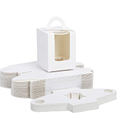 Small Treats White Bakery Cookie Boxes with Window 4x4x2.5 Inches Customized Packaging