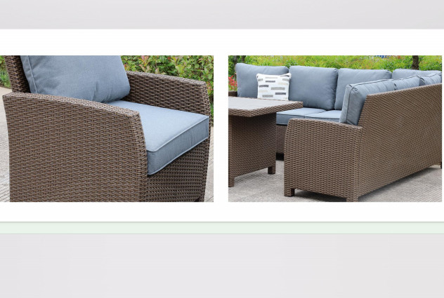 HW1014 Conversation Sectional Sofa Set Patio Furniture Sets Rattan Wicker