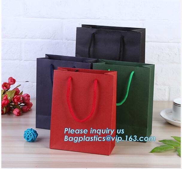 Luxury paper bags with handles Different Sizes,250gsm art paper shopping carrier bag custom printing with handle rope