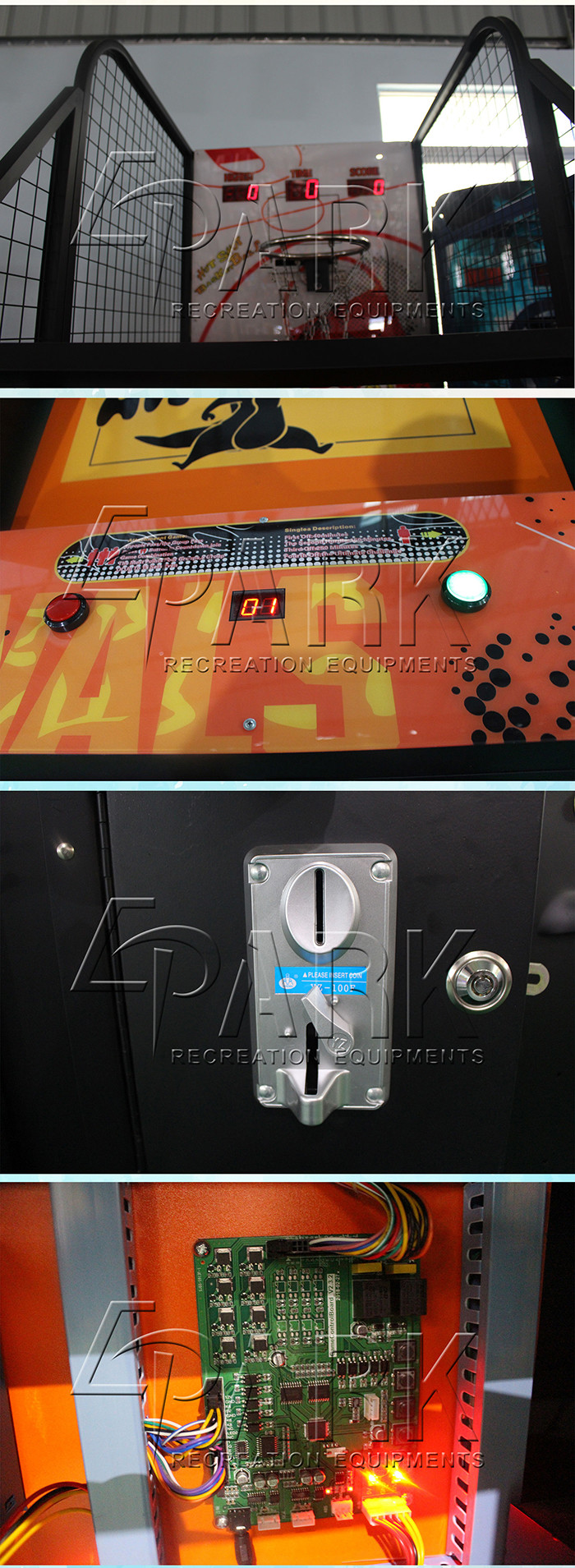Amusement Park Fitness Arcade Basketball Game Machine In Normal Size 350W
