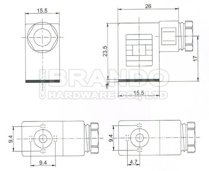 DIN43650C Solenoid Valve Coil Connector With LED DIN 43650 Form C 0