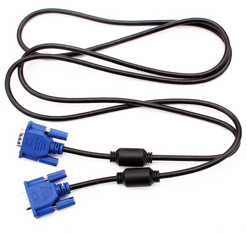 3+6 Male To Male VGA Monitor Cable Ferrite Cores Gold Plated Connectors