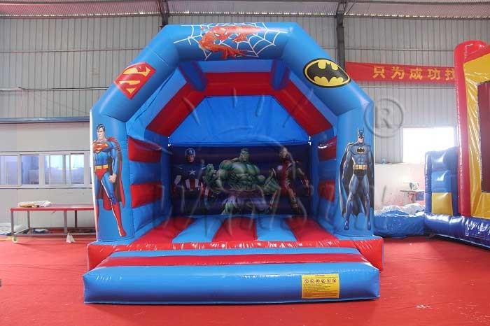 Inflatable Superhero Bouncy Castle / Kids Jump House WSC-234 Plastic Material