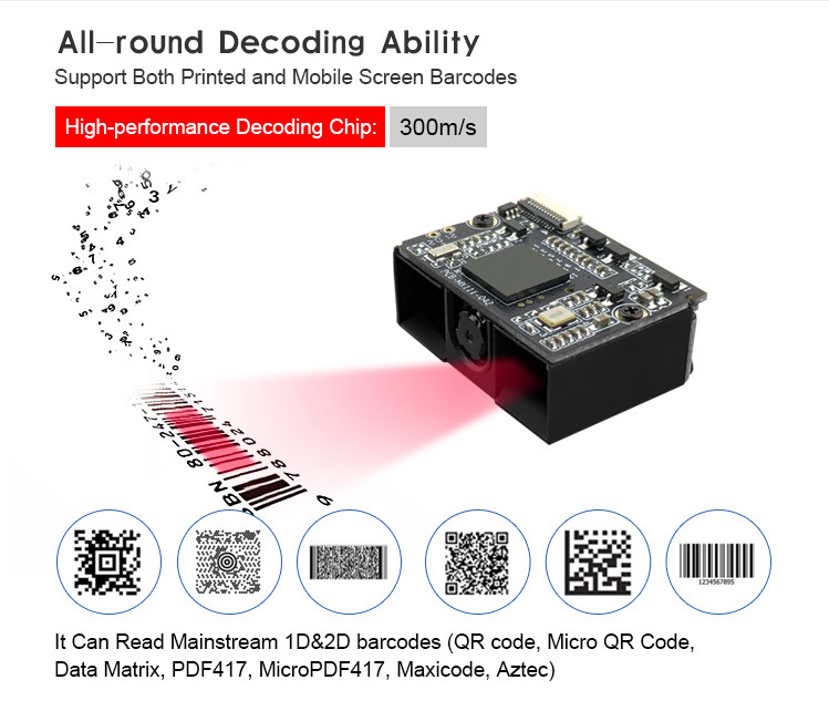Mini Stable RFID Embedded 2D Barcode Scanner Module QR Code Reader Module