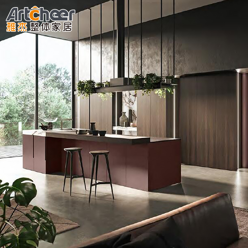 Customized Color and Durable Modern Kitchen Cabinet Furniture Set with Pull Down Basket