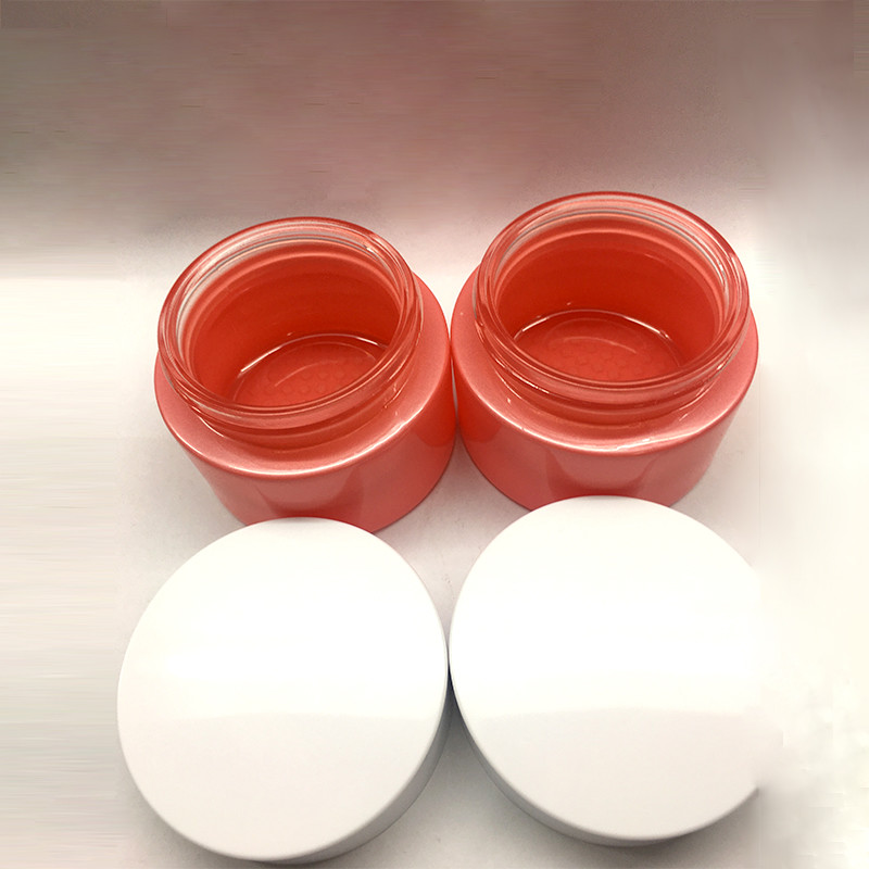 30g 50g Empty Glass Container Jar For Facial Cream Plastic White Cap
