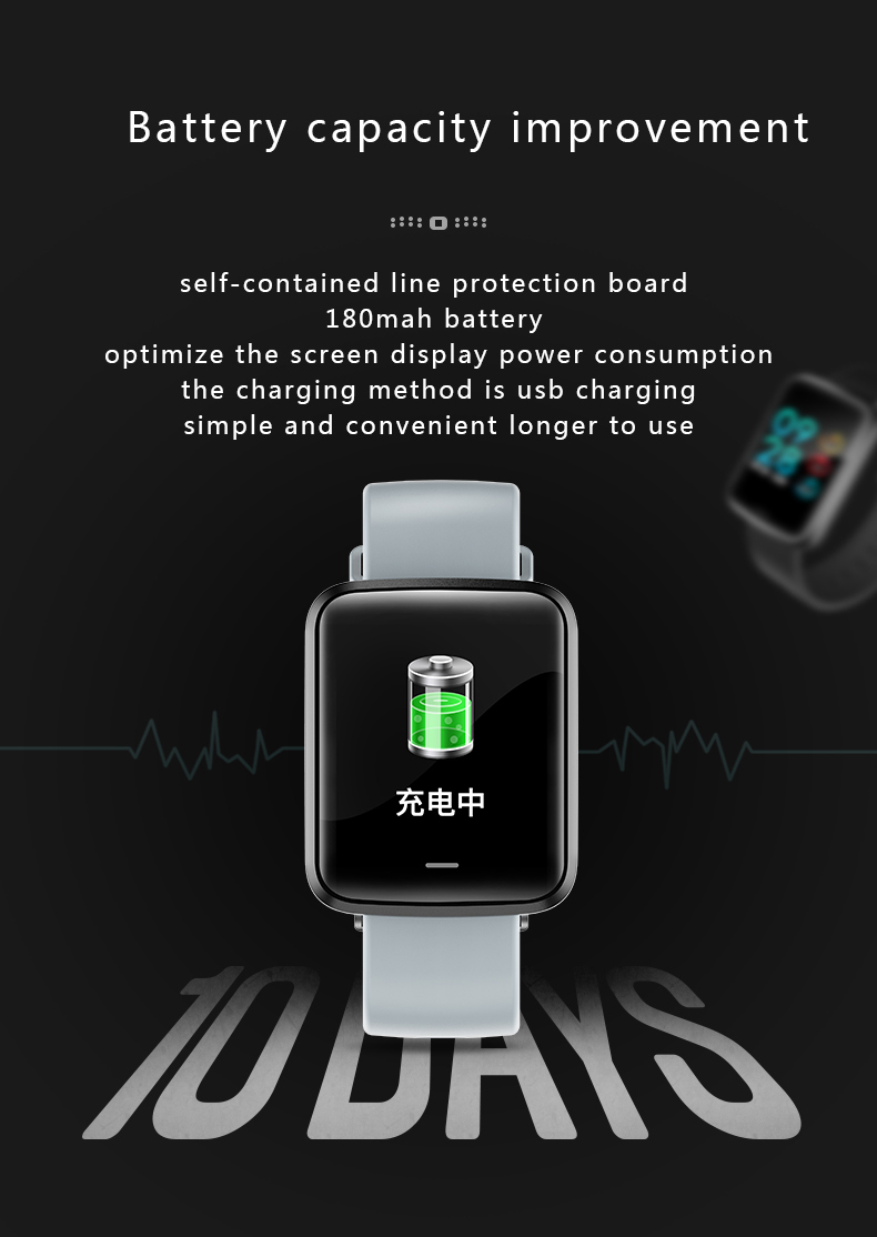 Heart Rate Fitness Tracker Smart Bracelet Blood Pressure Monitor Watch T500plus Serie 6
