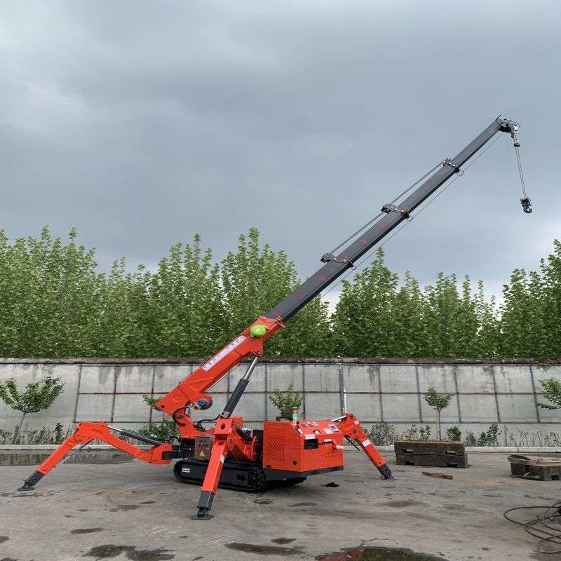 3 Ton 5 Ton 8 Ton Double Power Spider Crawler Crane With Fly Jib