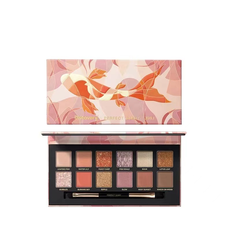 Rigid Cosmetic Packaging Box 12 14 Colour Eye Shadow Box Stamping