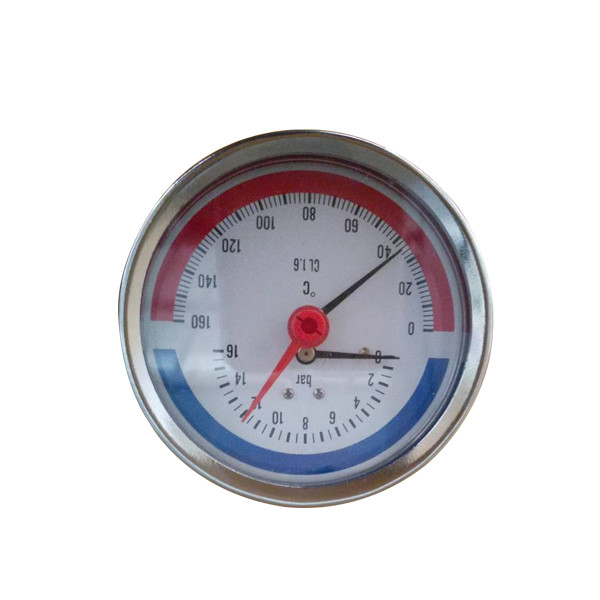Quality 1/2 BSP Thermo Manometer 0-6bar 1/4" 100MM Temperature  Pressure Gauge for sale