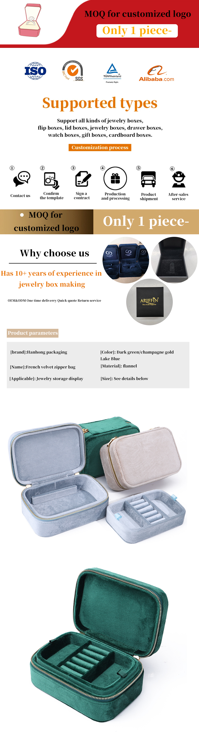 Elegant Velvet Jewelry Storage Box for Custom Earrings Necklaces and Rings Newest Style