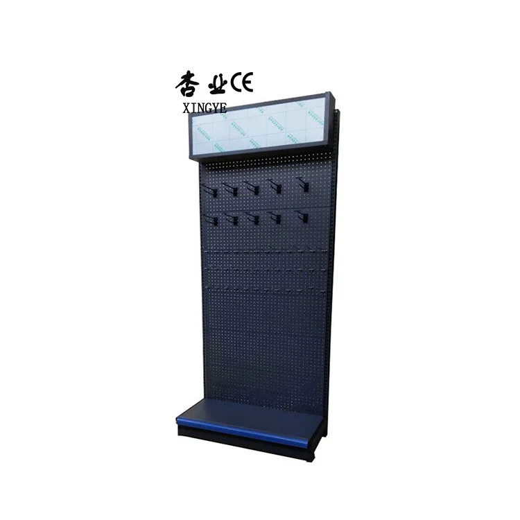 Factory customized color size metal heavy duty minimarket blue shelves wall shelves for cosmetics display gondola