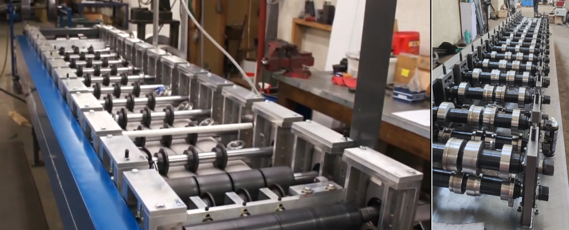 Soffit panel rolling machine