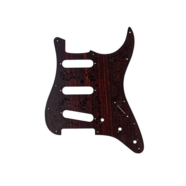Rosewood Guitar Pickguard SSS Scratch Plate Bauhinia Pattern 11Hole For