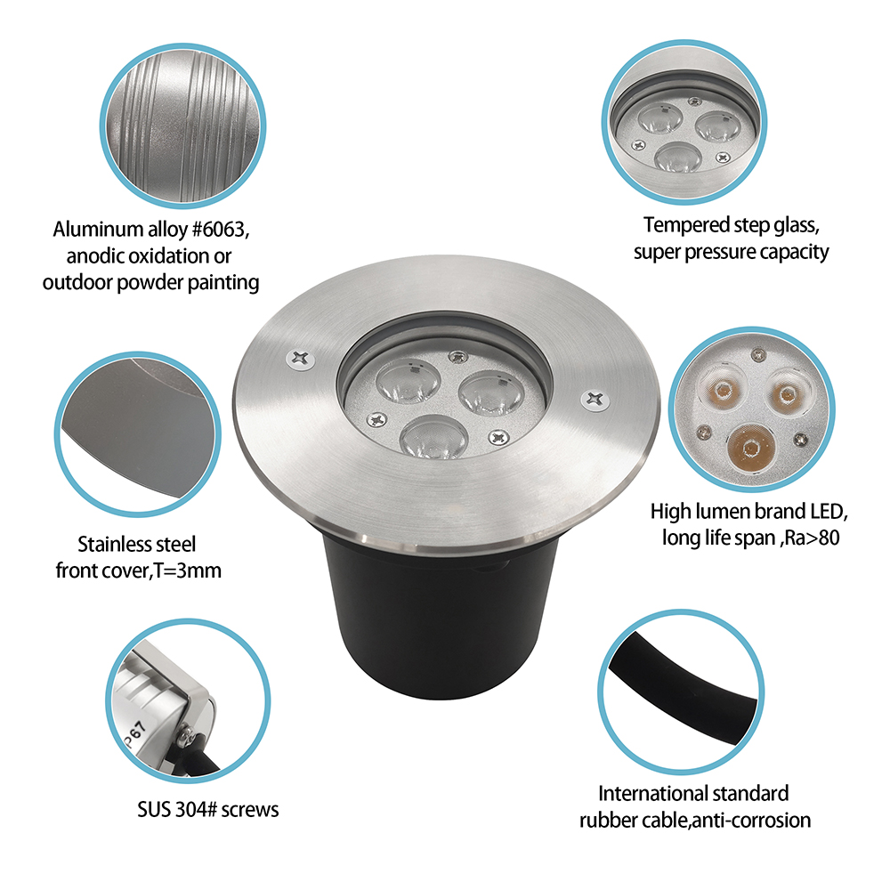 Underground LED Parking Light 3W 6W 9W COB Inground Outdoor Path Lights