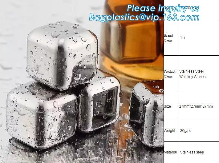 Bar accessories recyclable stainless steel whiskey ice cube stones, Stainless Steel Ice bar cooler, steel bar cold fresh