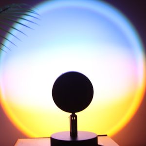 China Desktop adjustable usb bedroom decorative table led night single color sunrise halo light daylight sunset projection lam on sale