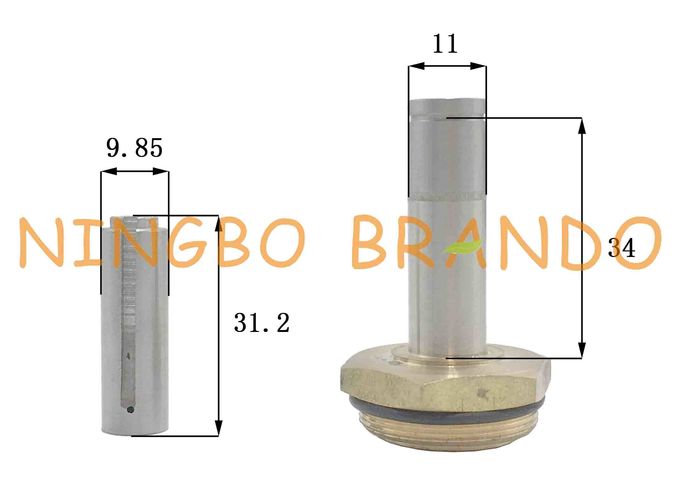 2/2 Way Brass Seat Stainless Steel Refrigeration Solenoid Valve Stem 0