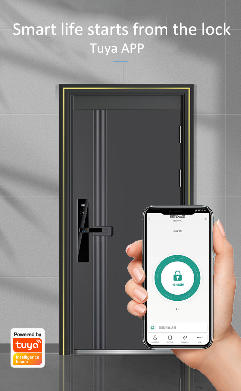 5kg Fingerprint Biometric Door Lock Passcode IC Card Bluetooth Door Lock