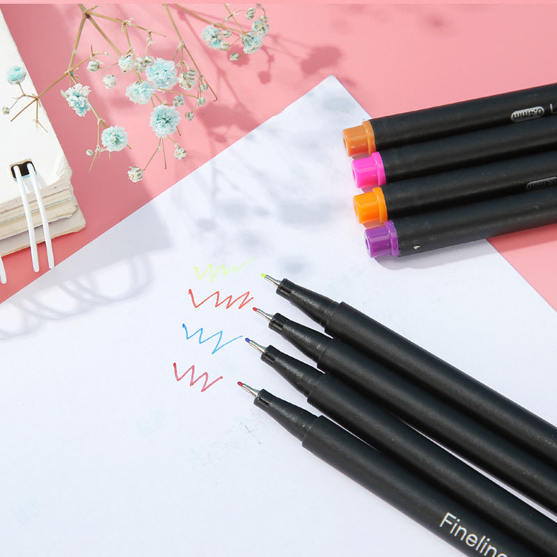 Watercolor Art Marker Pen Set of 12 Fine Point Markers for Writing and Fineliner Art