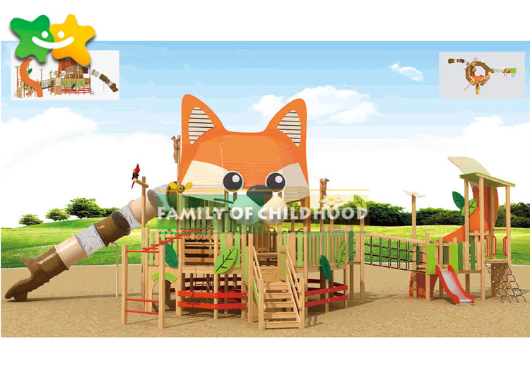 Diy Wooden Playground Slide , Wooden Frame Slide Surfact Mounting Stable
