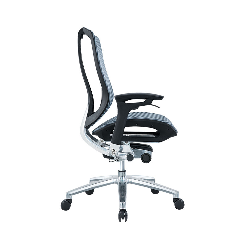 High End Blue Mid-back Mesh Office Chair With Adjustable Armrests