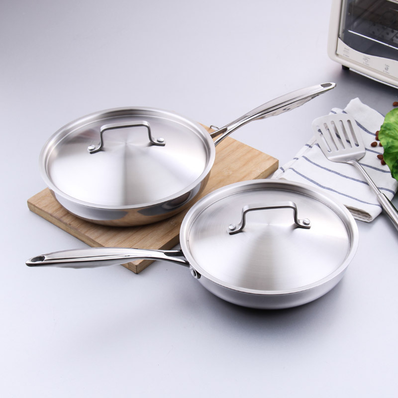 Minimalist Design Style Induction Kitchen Cooking Pan Stainless Steel Material