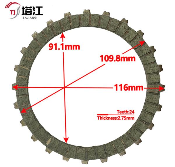 Black Motorcycle Clutch Kits 6 Plates 110mm Inner Diameter Bolt On Installation